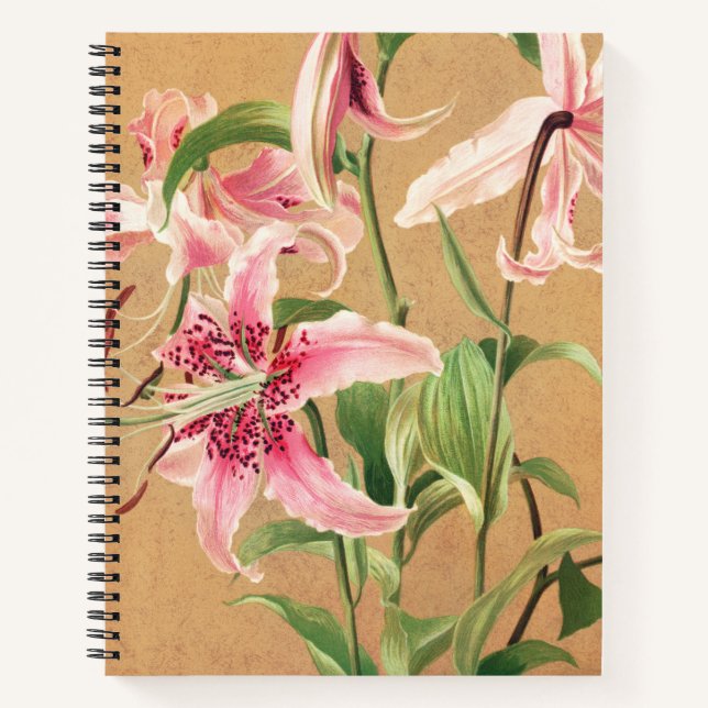 Lily Flower Print Bullet Journal Large Year Blank (Front)