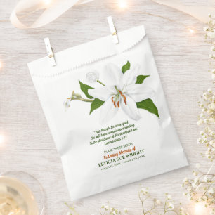 Lily Flower Seed Packet Funeral Memorial Favour Bag