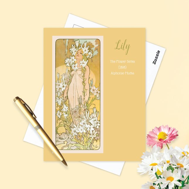 Lily Flower Series Alphonse Mucha Postcard (Creator Uploaded)