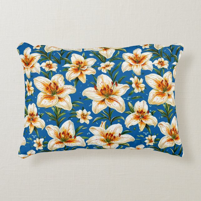 Lily flowers decorative cushion (Front)