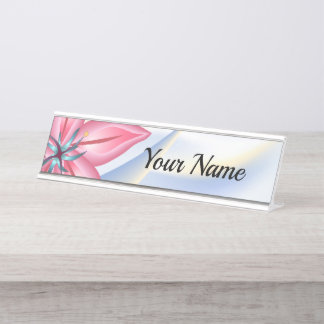 Lily Flowers Desk Name Plate