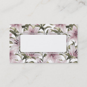Lily flowers. Floral pattern  Business Card