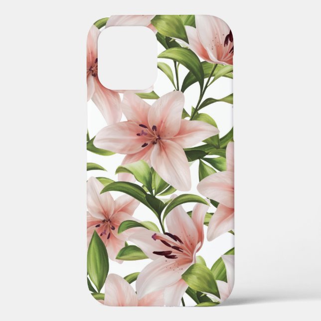 Lily flowers. Floral pattern Case-Mate iPhone Case (Back)