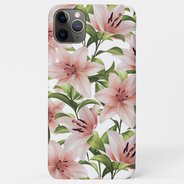Lily flowers. Floral pattern Case-Mate iPhone Case (Back)