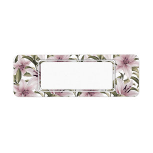 Lily flowers. Floral pattern Return Address Label