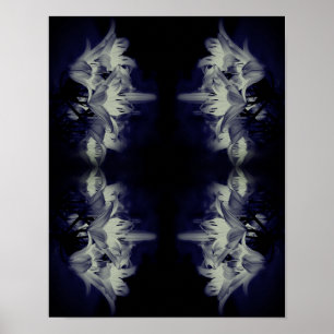 Lily Flowers In Black And White Abstract  Poster