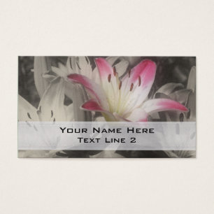 Lily Flowers In Black And White Business Card