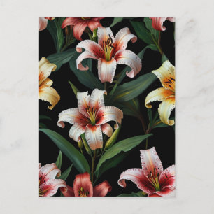 lily flowers postcard