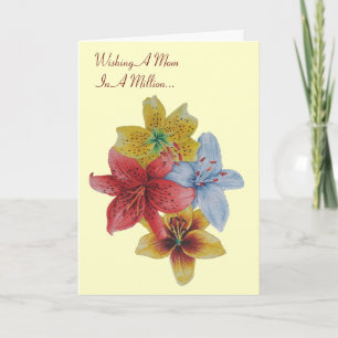 lily flowers pretty floral original mum verse card