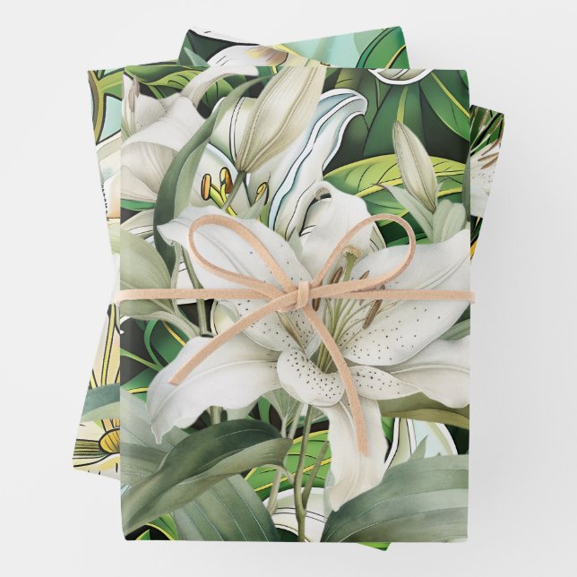 Lily  Flowers Wrapping Paper (In situ)