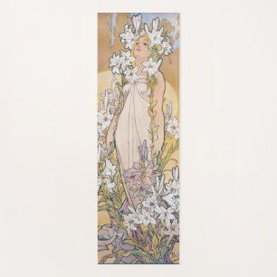 Lily (Four Flowers), Alphonse Mucha Yoga Mat
