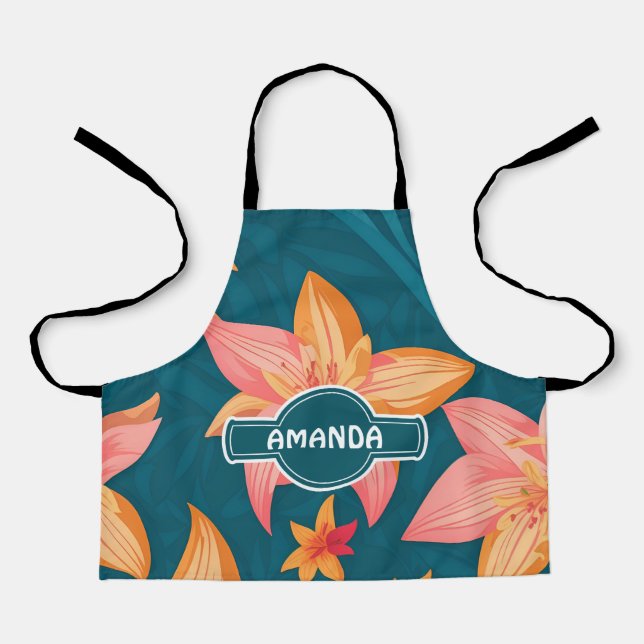 Lily Geometric Colourful Personalised Pattern Apron (Front)