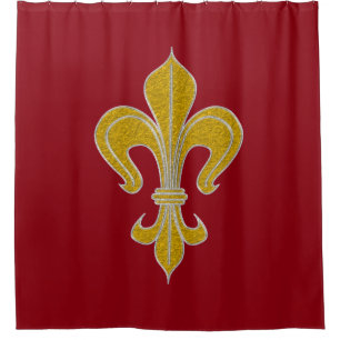 Lily gold silver + your Backgr. & ideas Shower Curtain