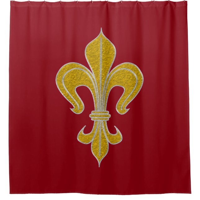 Lily gold silver + your Backgr. & ideas Shower Curtain (Front)