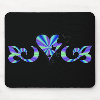 Lily Heart and Butterfy - rainbowart Mouse Pad