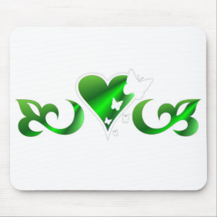 Lily Heart and Butterfy - rainbowart Mouse Pad