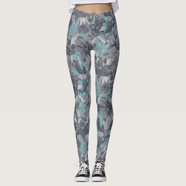 lily indigo turquoise leggings (Front)