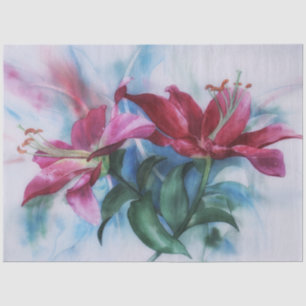 Lily Lilies Watercolor Art Decoupage Tissue Paper
