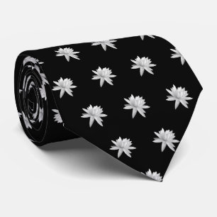 Lily Lotus Black and White Pattern Tie