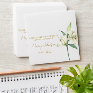 Lily Memorial Funeral Seed Envelope