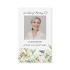 Lily Memorial Photo Funeral Prayer Card