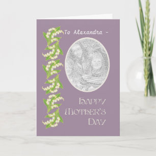 Lily Mothers Day Photo Card, Mauve, to Personalise Card