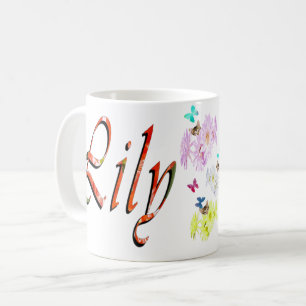 Lily, Name, Logo, With Kittens, Coffee Mug