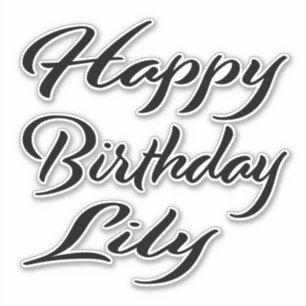 Lily Name Vorname black Sticker Geburtstag