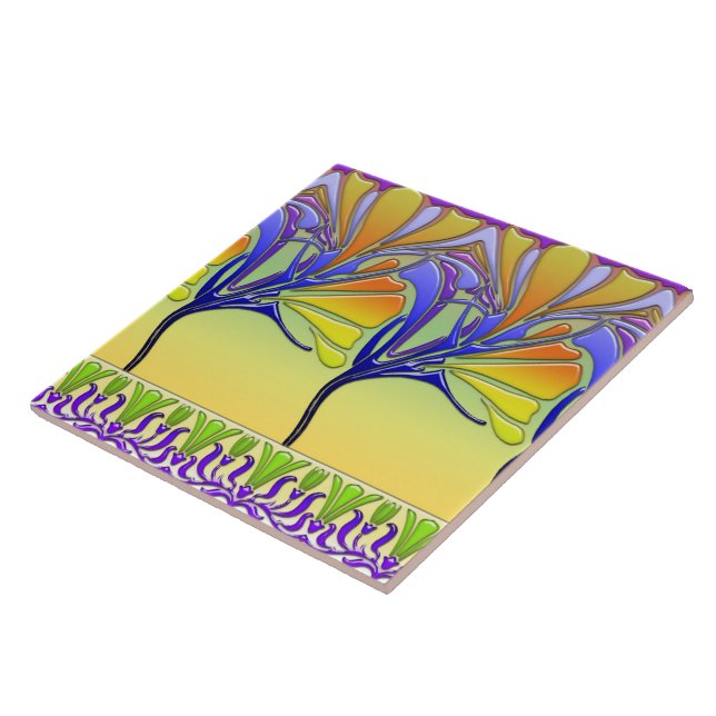 LILY NOUVEAU: BRIGHT SPRING GLASS CERAMIC TILE (Side)