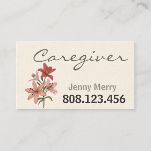 Lily of Compassion: Caregiver Business Cards