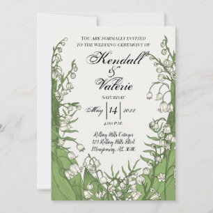 Lily of the Valley 5x7 Floral Wedding Invitation