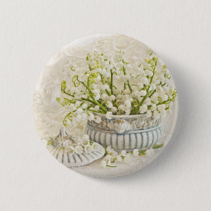 Lily Of The Valley 6 Cm Round Badge