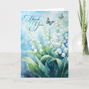 Lily of the Valley and Butterflies Thank You Card