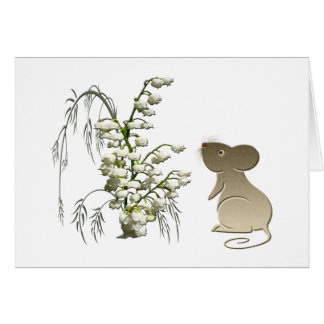 Lily of the Valley and Cute Mouse art
