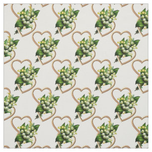 Lily of the Valley and Hearts Fabric