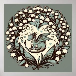 Lily of the Valley Baby Dragon Cute Dragons        Poster
