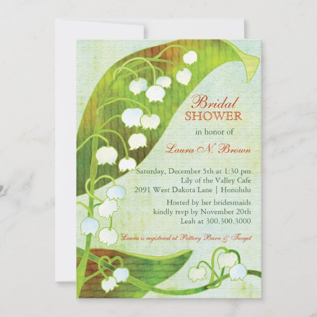 Lily of the Valley Backyard Bridal Shower Invitation (Front)