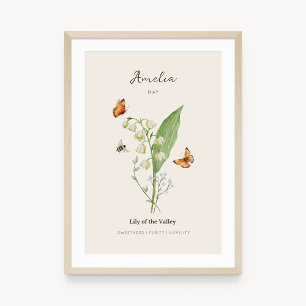 Lily of the Valley Birth Month Flower Poster