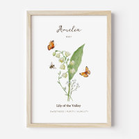 Lily of the Valley Birth Month Flower Poster