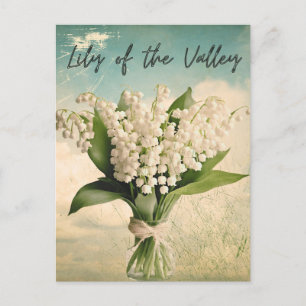 Lily of the Valley Birth Month Flower Retro Postcard