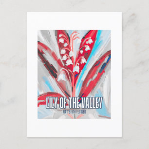 Lily of the Valley Birth Month Flower Watercolour Postcard