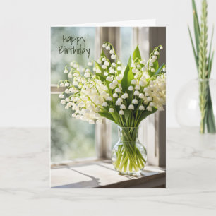 Lily Of The Valley Birthday Bouquet Card