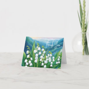 Lily of the Valley Blank Inside Thank You Note Card