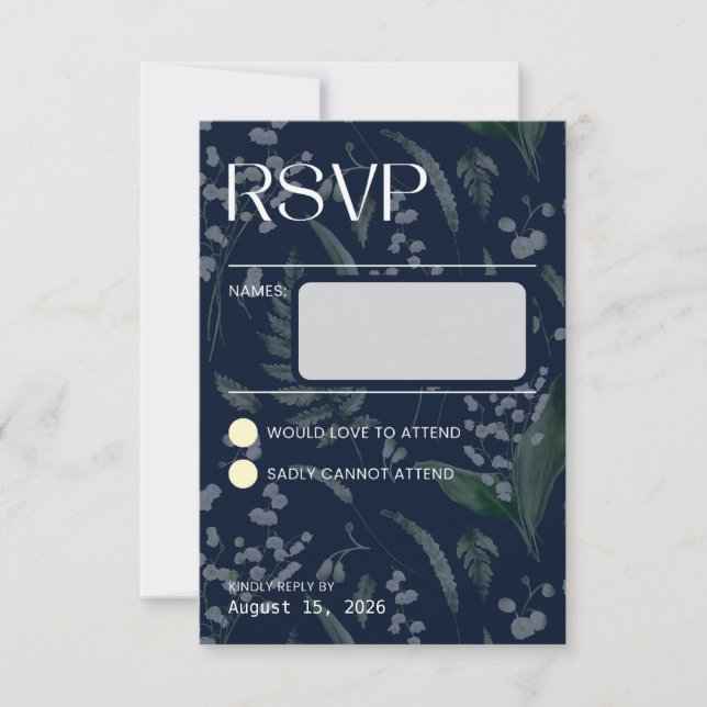 Lily of the Valley - Blue Collation RSVP Card (Front)