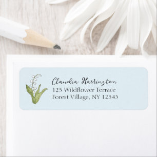 Lily of the Valley Blue Wildflower Floral Address Return Address Label
