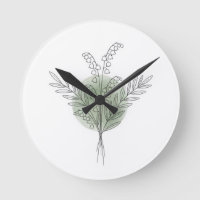 Lily of the Valley Botanical Line Art Watercolor