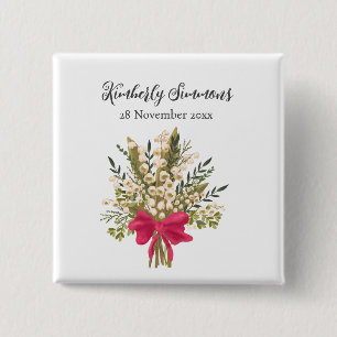 Lily Of The Valley Bouquet 15 Cm Square Badge