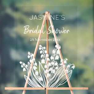 Lily Of The Valley Bouquet Bridal Shower  Acrylic Sign