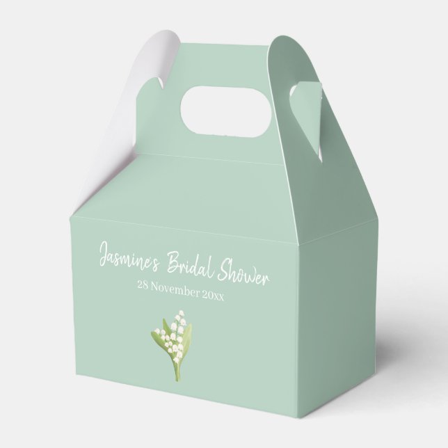 Lily Of The Valley Bouquet Bridal Shower  Favour Box (Front Side)