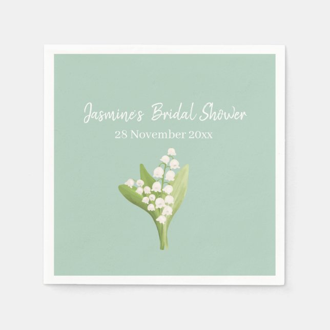 Lily Of The Valley Bouquet Bridal Shower  Napkin (Front)